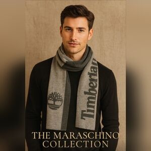 Timberland Reversible Logo Scarf | Black & Gray | Men’s